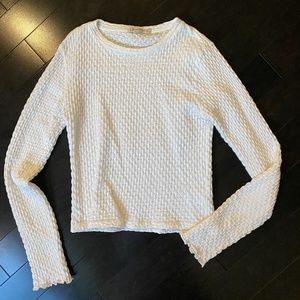 Stradivarius Textured White Crop Top